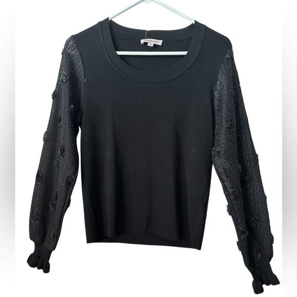 NANETTE LEPORE Black Long Sleeves Knit Winter Top Sweater S/M BNWT - Picture 1 of 7